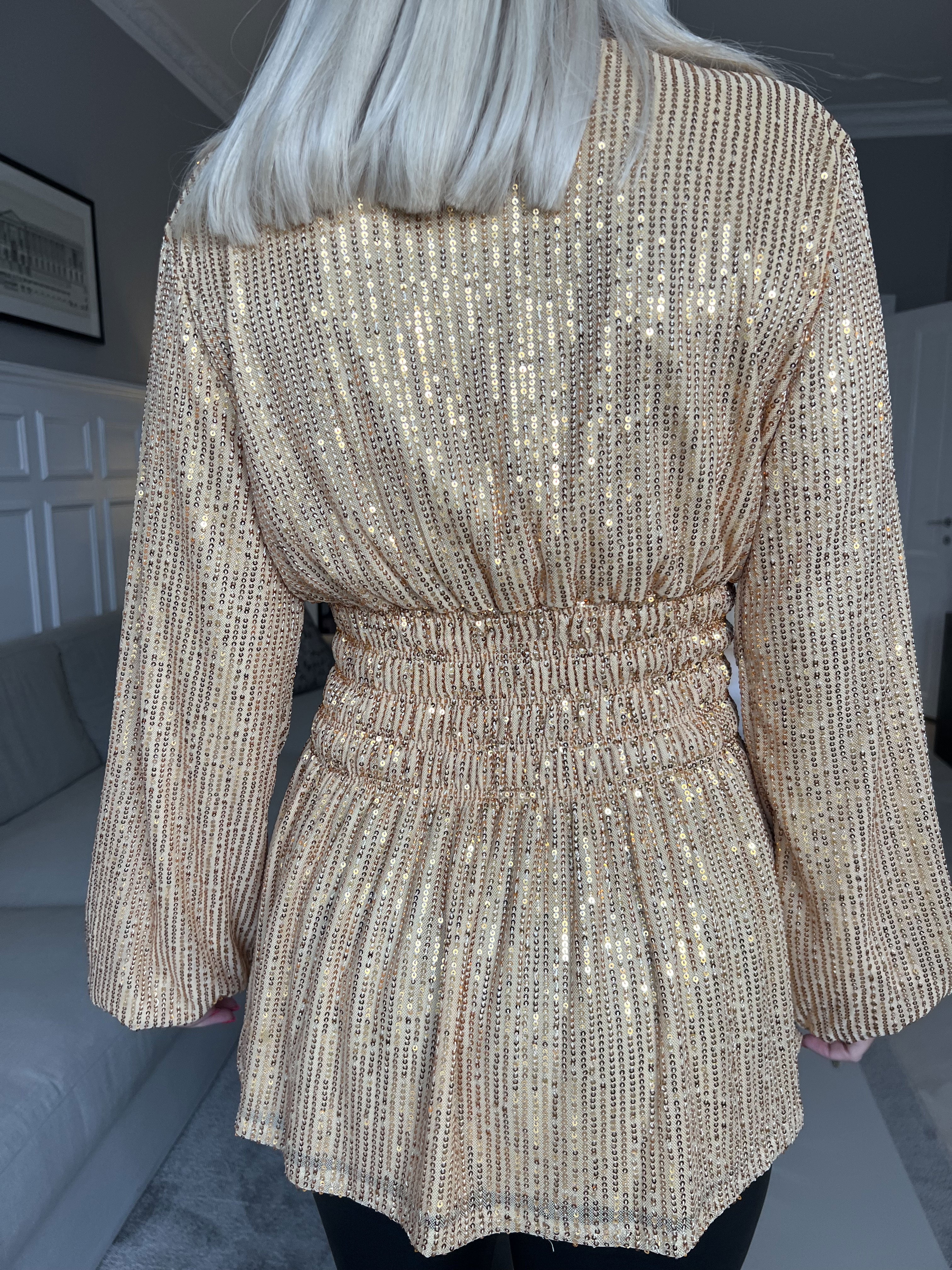 Pams Glitter Shirt L/S - Blus med paljetter och långa ärmar
